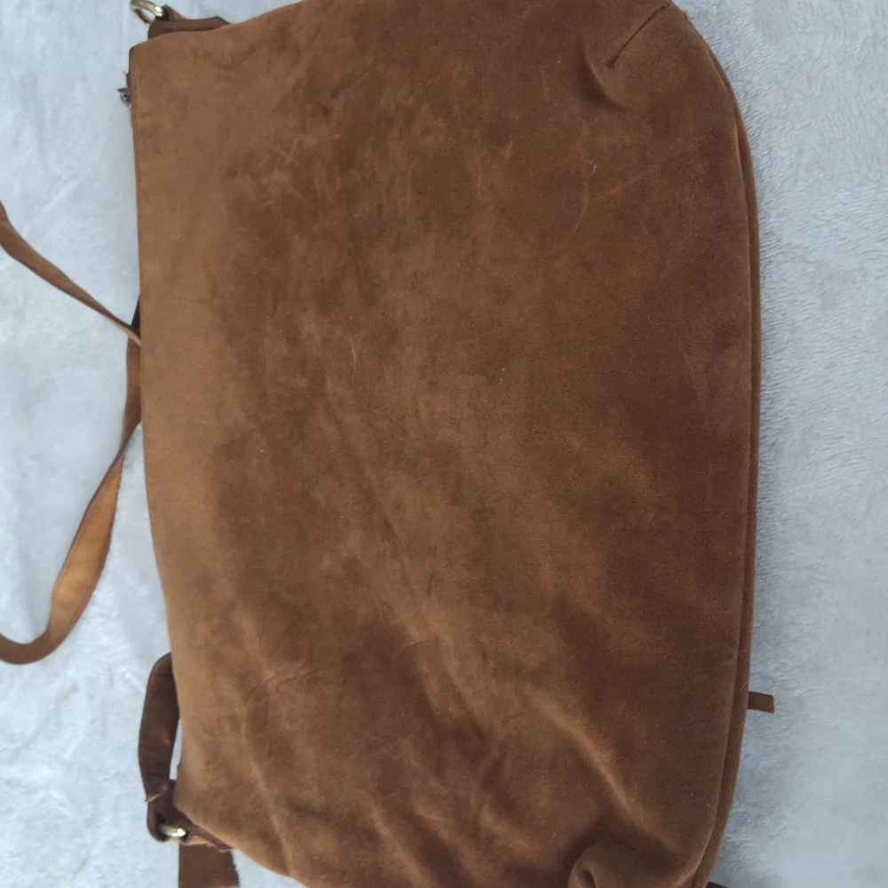 Old Navy Brown Fringe Long Handle Zipper Purse - Picture 3 of 9